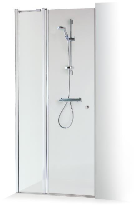 dušas durvis Greta Plus, 900 mm, h=2000, hroms/caurspīdīgs stikls